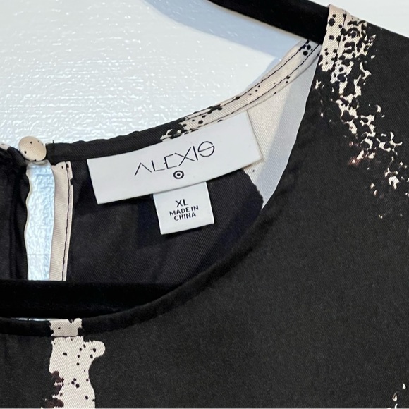 #29 ALEXIS FOR TARGET ABSTRACT COW PRINT TIERED DRESS SIZE XL - Picture 5 of 6